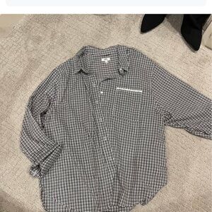 Aerie Black and White Checkered Button Down Shirt